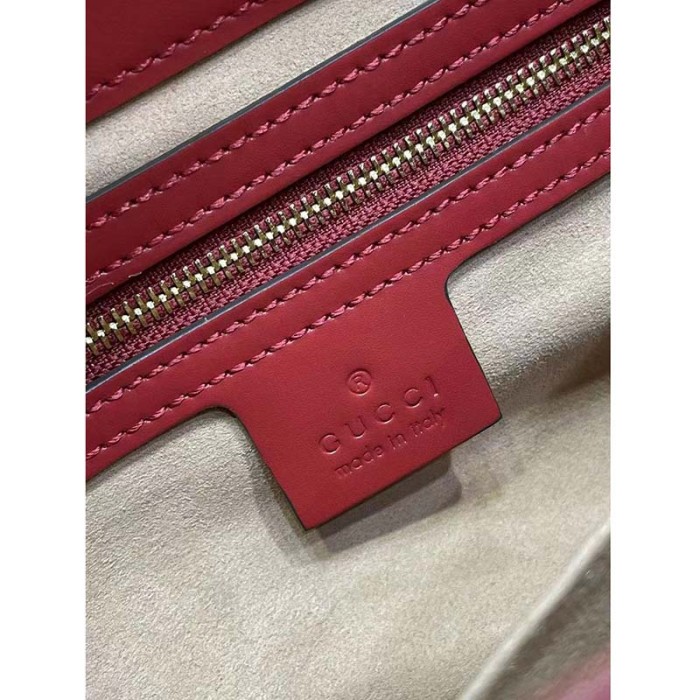 Gucci Women Jackie 1961 Small Shoulder Bag Red Leather