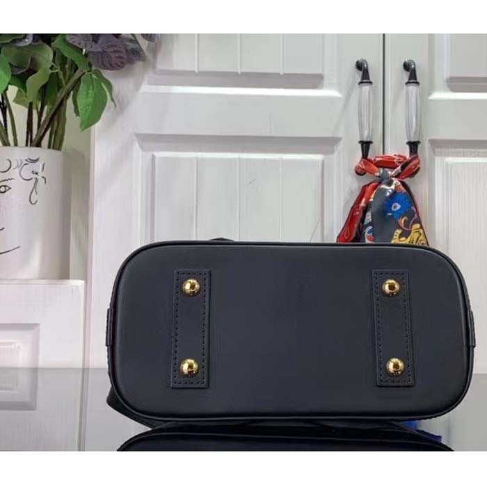 Louis Vuitton LV Women Alma BB Handbag White Black Lamb Cowhide Leather