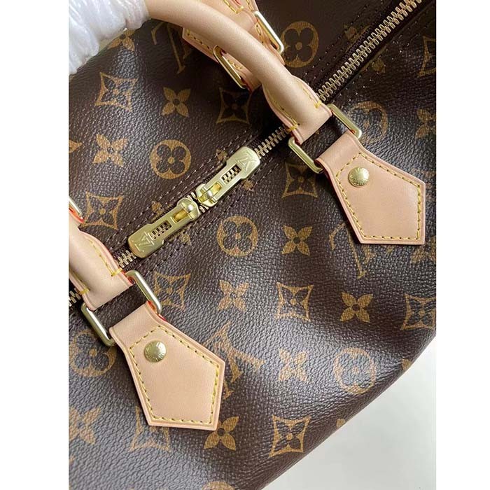 Louis Vuitton LV Unisex Speedy Bandoulière 30 Monogram Coated Canvas Natural Cowhide Leather