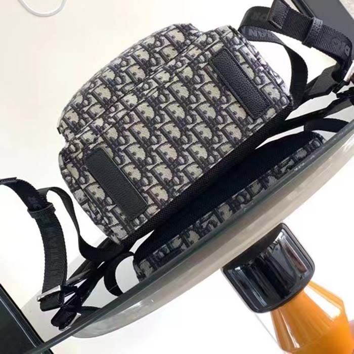 Dior Unisex CD Kid's Mini Rider Sling Bag Beige Blue Dior Oblique Jacquard