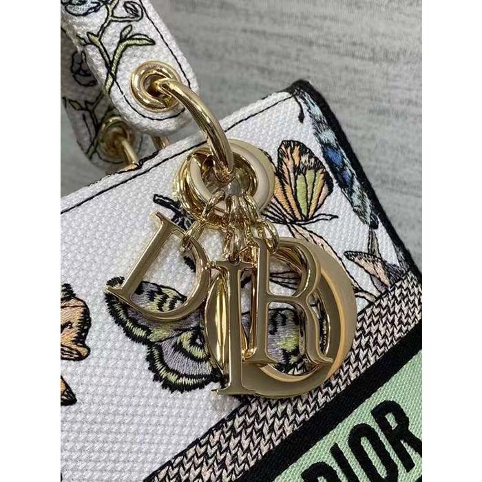 Dior Women CD Medium Lady D-Lite Bag White Multicolor Toile De Jouy Mexico