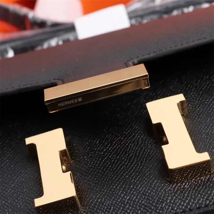 Hermes Women Constance 19 Bag Epsom Leather-Black/Gold