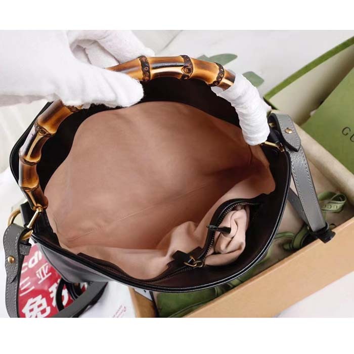 Gucci Unisex Diana Medium Shoulder Bag Black Leather Double G