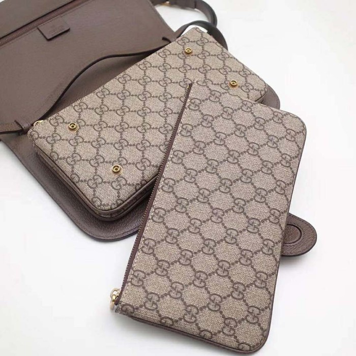 Gucci GG Unisex Ophidia GG Messenger Bag-Brown