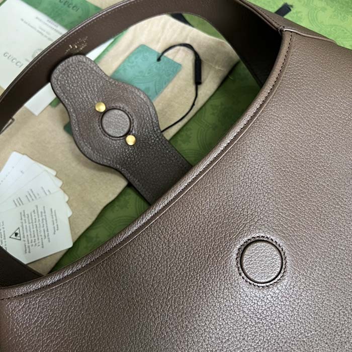 Gucci Women Aphrodite Medium Shoulder Bag Brown Soft Leather