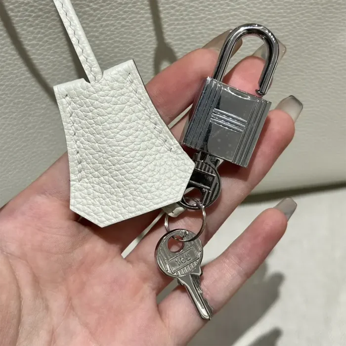 Hermes Birkin 30 Bag in Epsom Leather with Gold Hardware-White/Silver