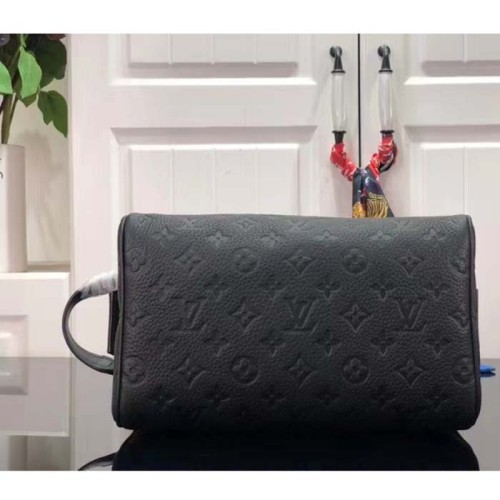 Louis Vuitton LV Unisex Dopp Kit Toilet Pouch Taurillon Monogram Leather Cowhide