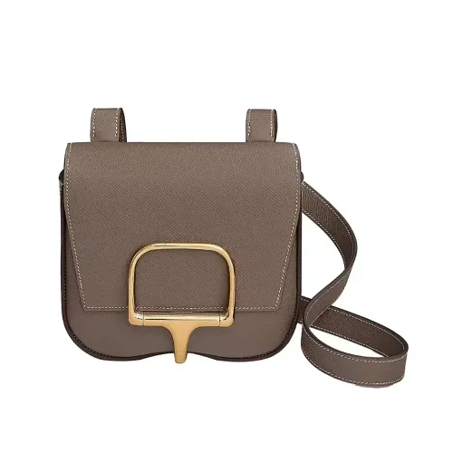 Hermes Women Della Cavalleria Mini Bag Epsom Leather-Grey/Gold