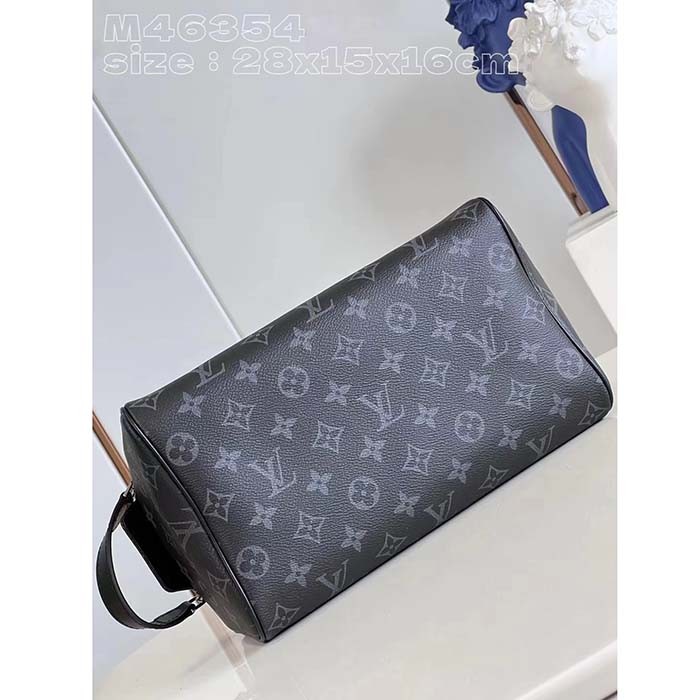 Louis Vuitton LV Unisex Dopp Kit Monogram Eclipse Coated Canvas Washable Textile Lining