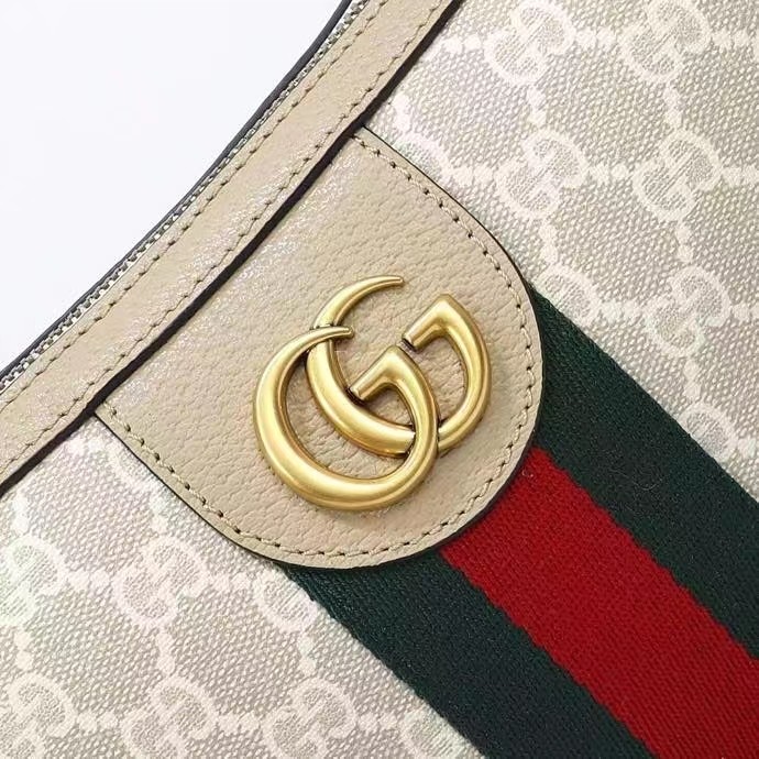 Gucci Unisex Ophidia GG Small Crossbody Bag Beige White GG Supreme Canvas Double G Style ‎598125 UULAT 9682