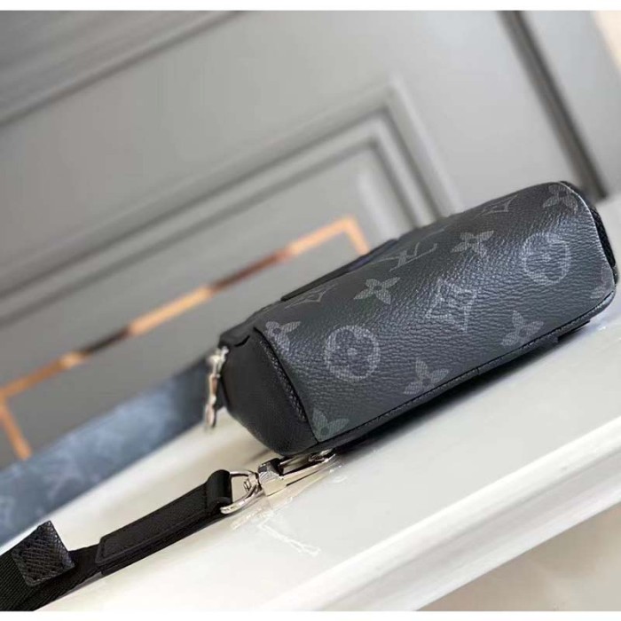 Louis Vuitton LV Unisex Outdoor Sling Bag Black Coated Canvas Cowhide Leather