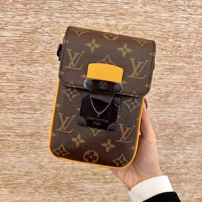 Louis Vuitton LV Unisex S-Lock Vertical Wearable Wallet Radiant Sun Monogram Macassar Coated Canvas