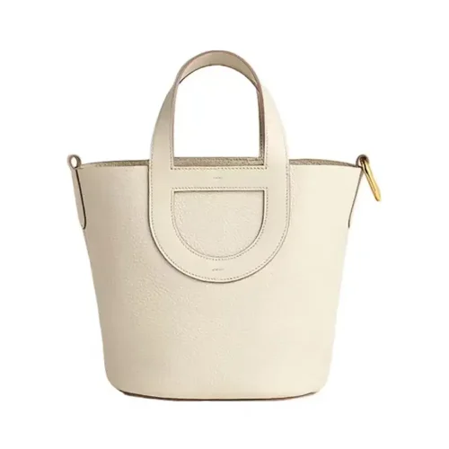 Hermes Women In the Loop 18 Handbag Clemence Leather-White/Gold
