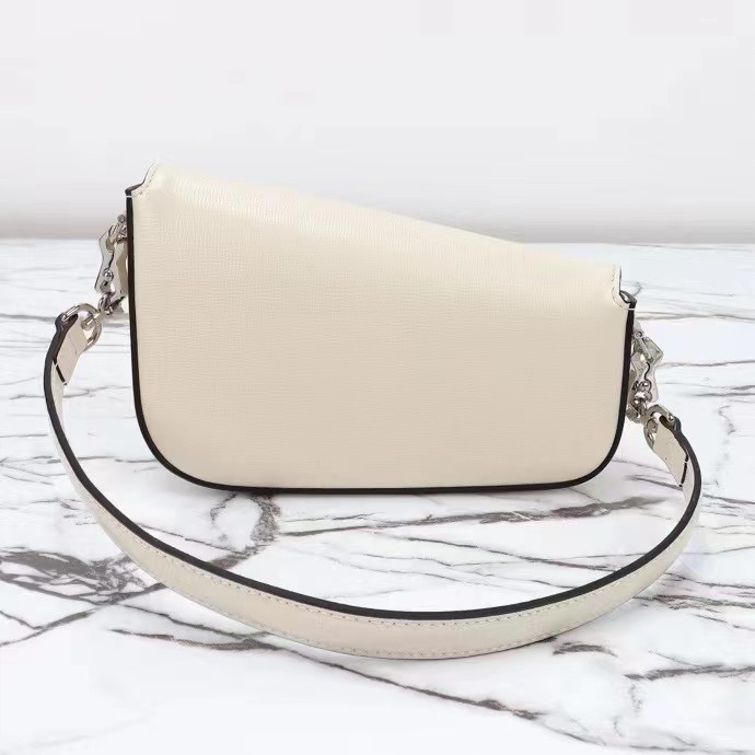 Gucci Women GG Gucci Horsebit 1955 Mini Shoulder Bag White Leather Flap Closure