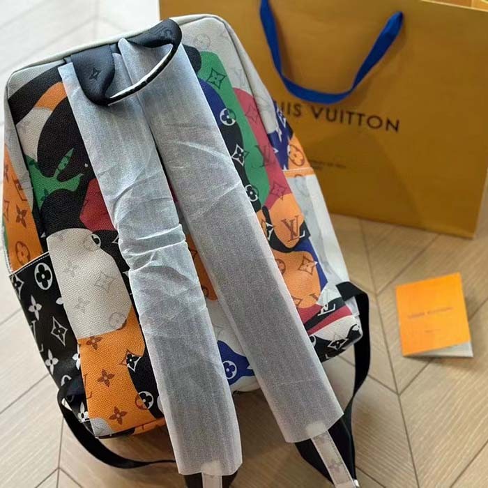 Louis Vuitton LV Unisex Discovery Backpack PM Multicolor Monogram Coated Canvas Cowhide Leather