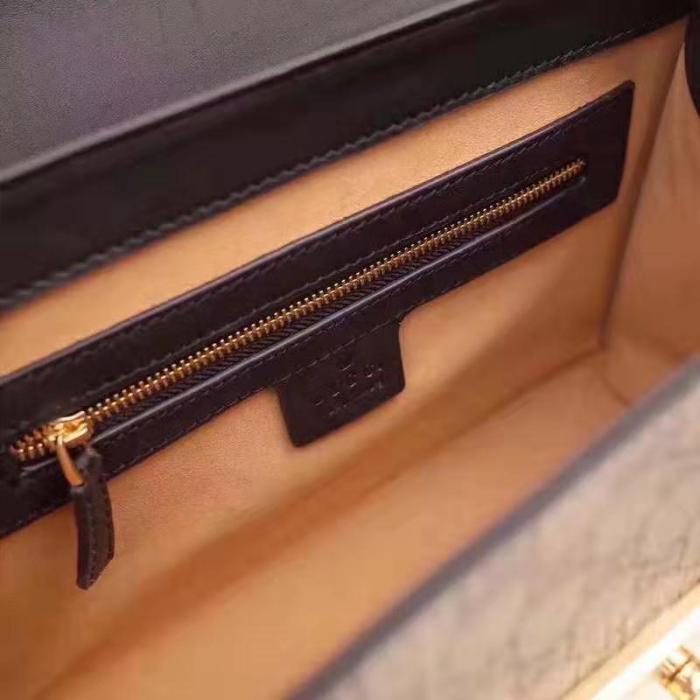 Gucci GG Women GG Padlock Small GG Top Handle Bag in Beige GG Supreme Canvas