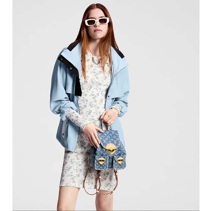 Louis Vuitton LV Unisex Venice Denim Blue GOTS Certified Cotton Monogram Denim Canvas