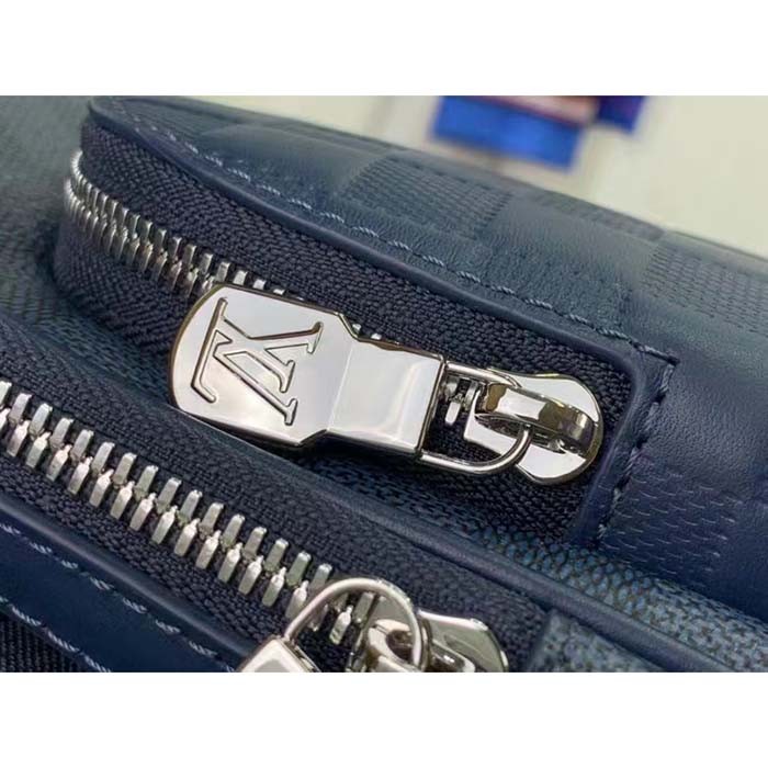 Louis Vuitton LV Unisex Avenue Slingbag Blue Sapphire Damier Infini Cowhide Leather Graphite Coated Canvas