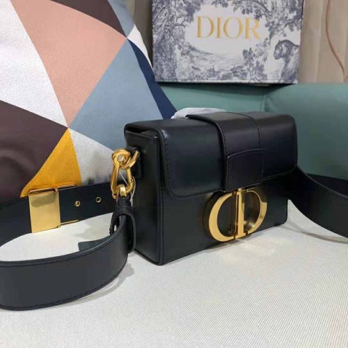 Dior Women 30 Montaigne Box Bag Black Box Calfskin