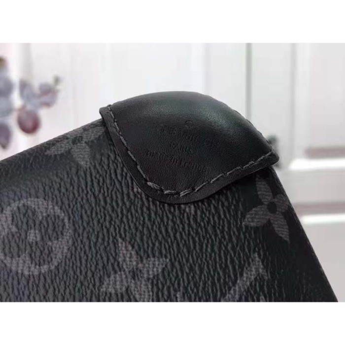Louis Vuitton LV Unisex Horizon Clutch Black Monogram Eclipse Coated Canvas Textile Cowhide