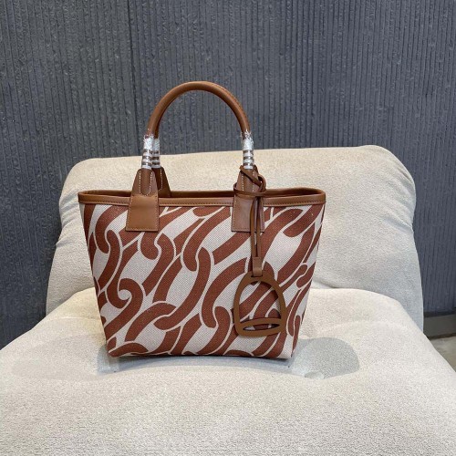 Hermes Unisex Steeple 28 Ecru Tote Bag-Brown H084532CKAC