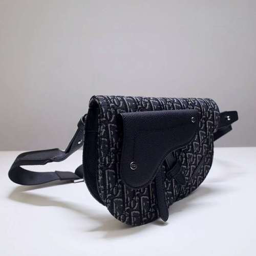 Dior Unisex Saddle Pouch Gray Dior Oblique Jacquard 'Christian Dior'