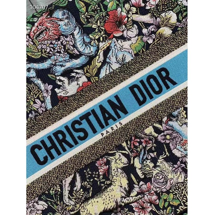 Dior Unisex CD Large Book Tote Blue Multicolor D-Constellation Embroidery