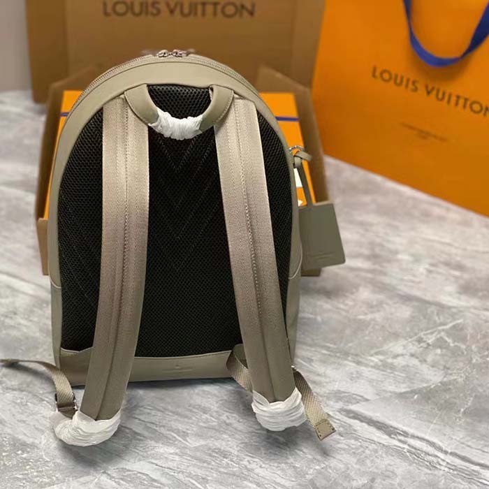 Louis Vuitton LV Unisex Takeoff Backpack Sage Cowhide Leather Textile Lining