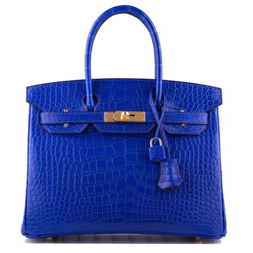 Hermes Birkin 30 Bag in Alligator Leather with Gold Hardware