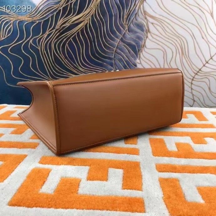 Fendi FF Women Sunshine Medium Light Brown Leather Elaphe Shopper Bag