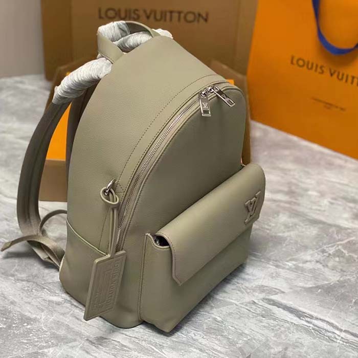 Louis Vuitton LV Unisex Takeoff Backpack Sage Cowhide Leather Textile Lining