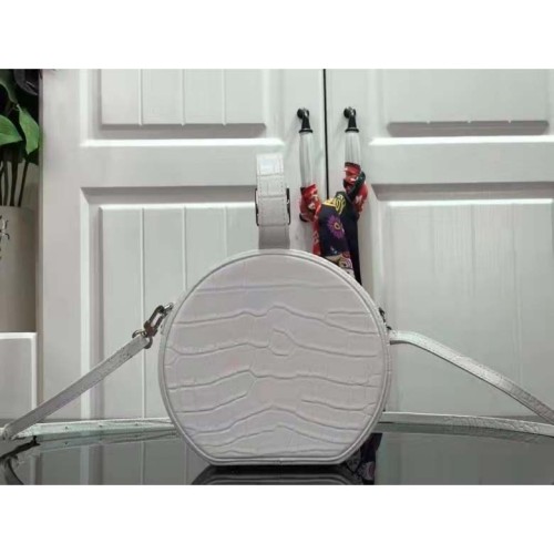 Louis Vuitton LV Unisex Petite Boite Chapeau Latte Matte Alligator Leather