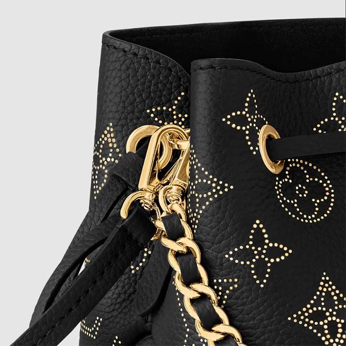 Louis Vuitton LV Unisex Pico Bella Black Mahina Perforated Calf Leather Microfiber Lining M82744