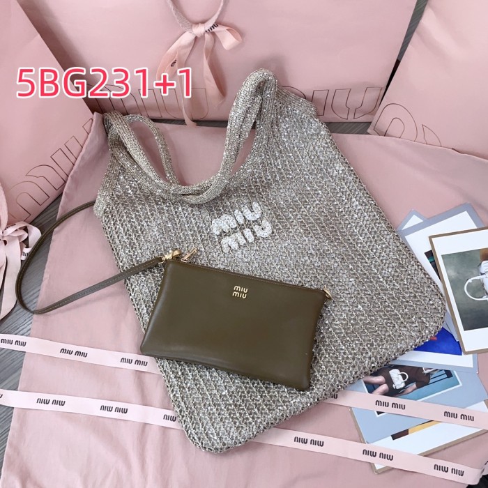 5BG231MiuMiu new sequined mesh IVY handbag