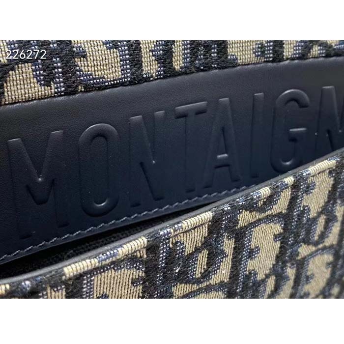 Dior Women CD 30 Montaigne Avenue Bag Blue Dior Oblique Jacquard