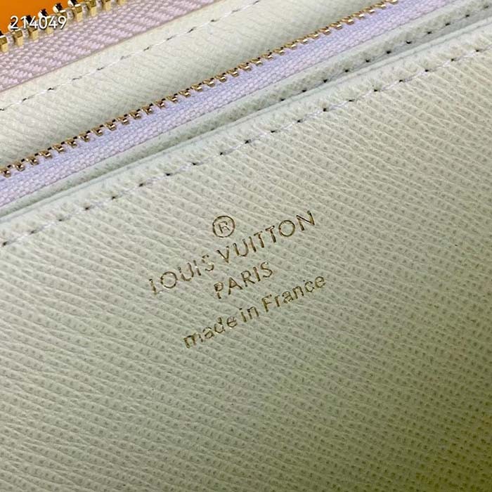 Louis Vuitton LV Unisex Zippy Wallet Damier Azur Coated Canvas Cowhide Leather