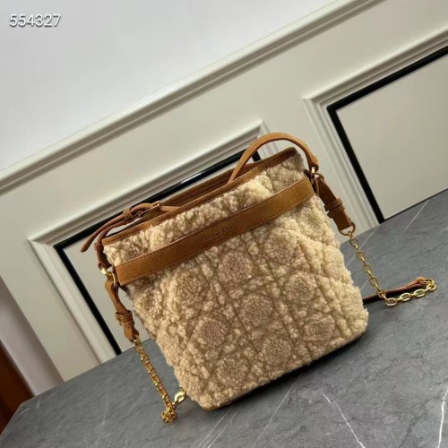 Dior Women CD Small C'est Dior Bag Natural Cannage Shearling Reference: M2272UMGB_M925