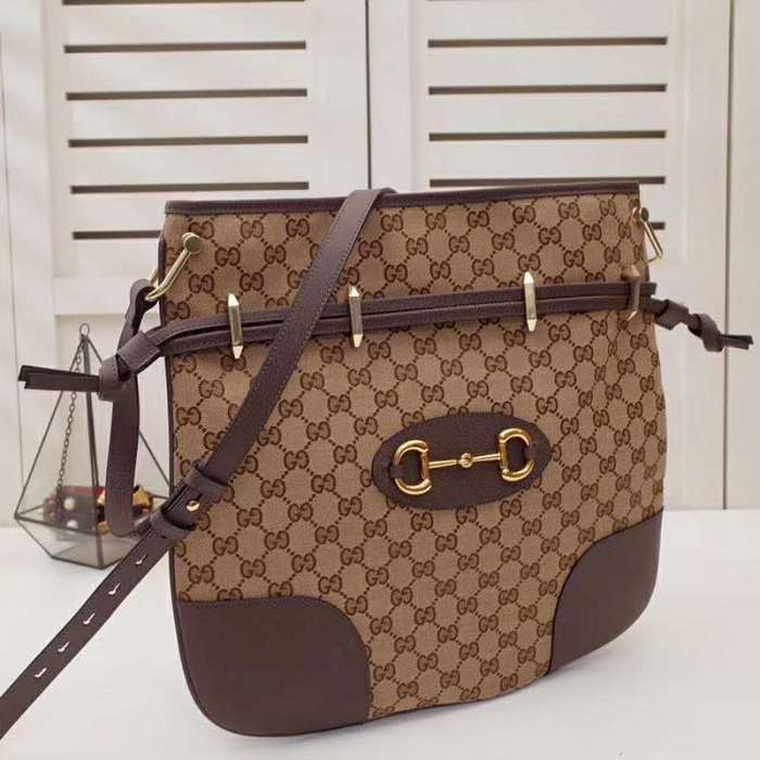 Gucci GG Women Gucci 1955 Horsebit Messenger Bag Original GG Canvas