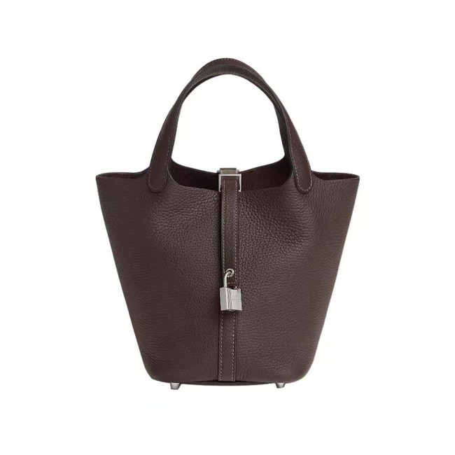 Hermes Women Picotin Lock 18cm in Cowhide leather-Black