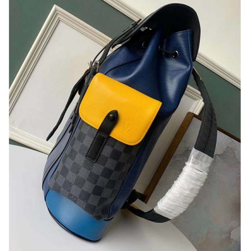 Louis Vuitton LV Unisex Christopher Backpack PM in Cowhide Leather-Navy