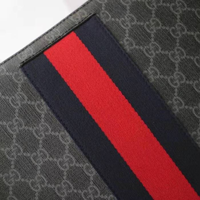 Gucci GG Men GG Black Messenger in Black/Grey GG Supreme Canvas