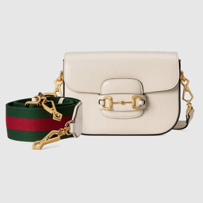 Gucci Women Gucci Horsebit 1955 Mini Bag Leather Green Red Web