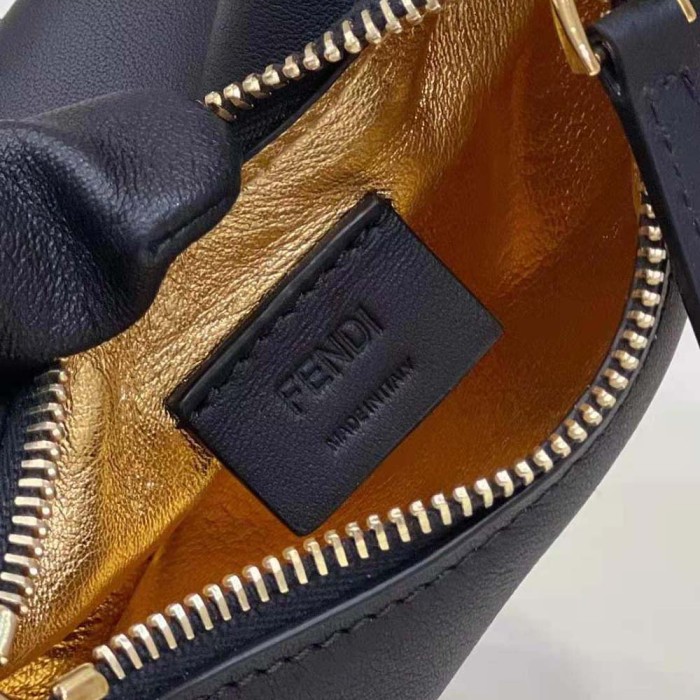 Fendi Women Nano Fendigraphy Black Leather Charm