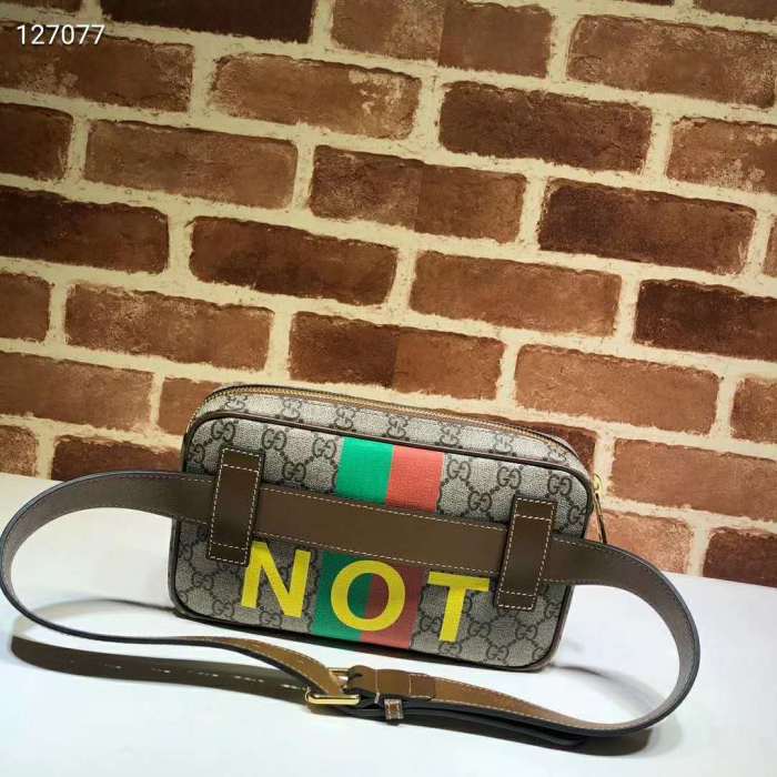 Gucci Unisex 'Fake/Not' Print Cosmetic Case GG Supreme Canvas