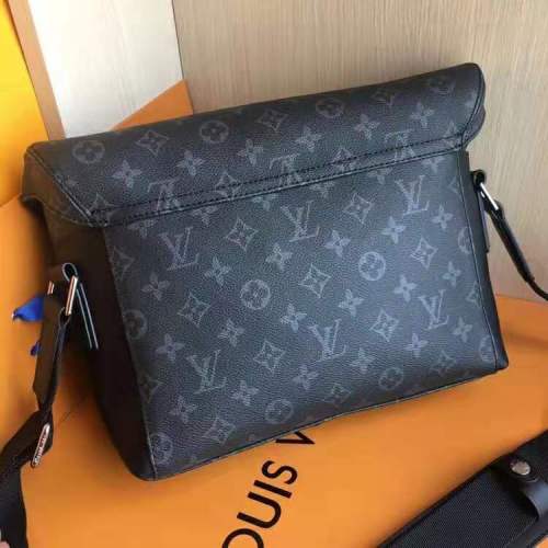 Louis Vuitton LV Men Messenger PM Voyager Bag in Monogram Eclipse Canvas-Black