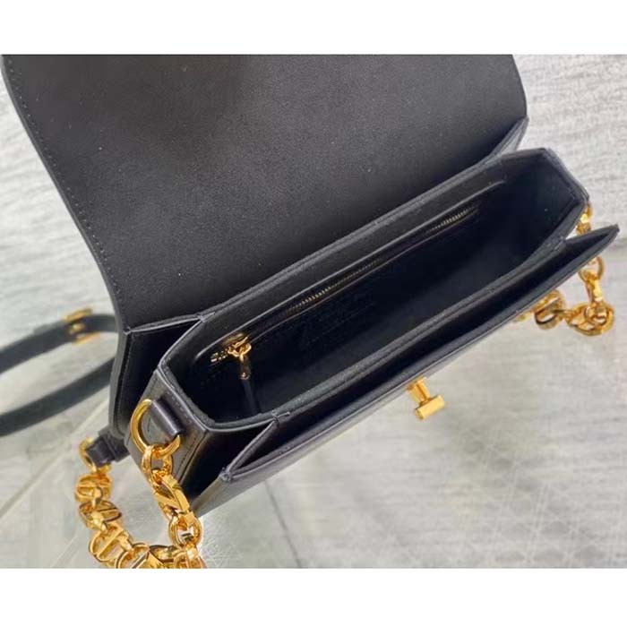 Dior Women CD 30 Montaigne Avenue Bag Black Box Calfskin