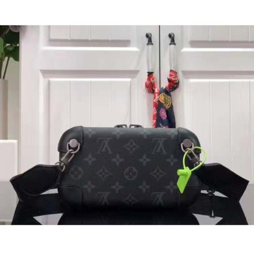 Louis Vuitton LV Unisex Horizon Clutch Black Monogram Eclipse Coated Canvas Textile Cowhide