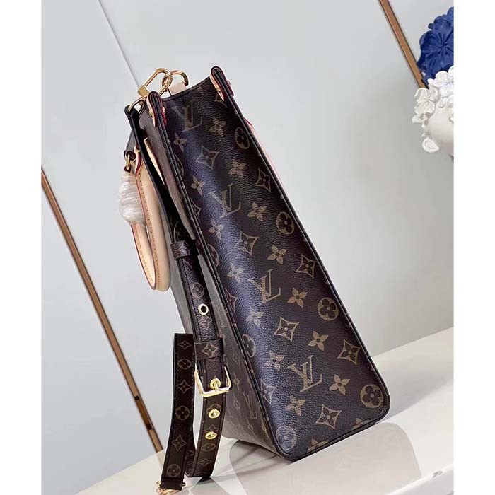 Louis Vuitton LV Unisex Sac Plat PM Monogram Coated Canvas Natural Cowhide Leather Textile Lining