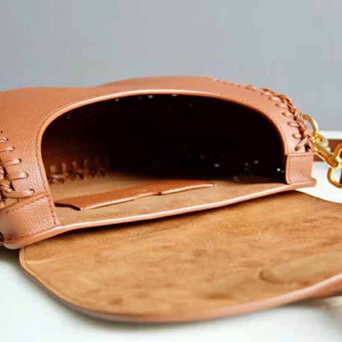 Dior Women Medium Dior Bobby Bag Grained Calfskin with Whipstitched Seams-Brown