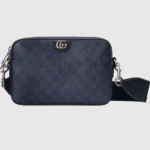 Gucci Unisex Ophidia GG Shoulder Bag Blue Black GG Supreme Canvas Double G